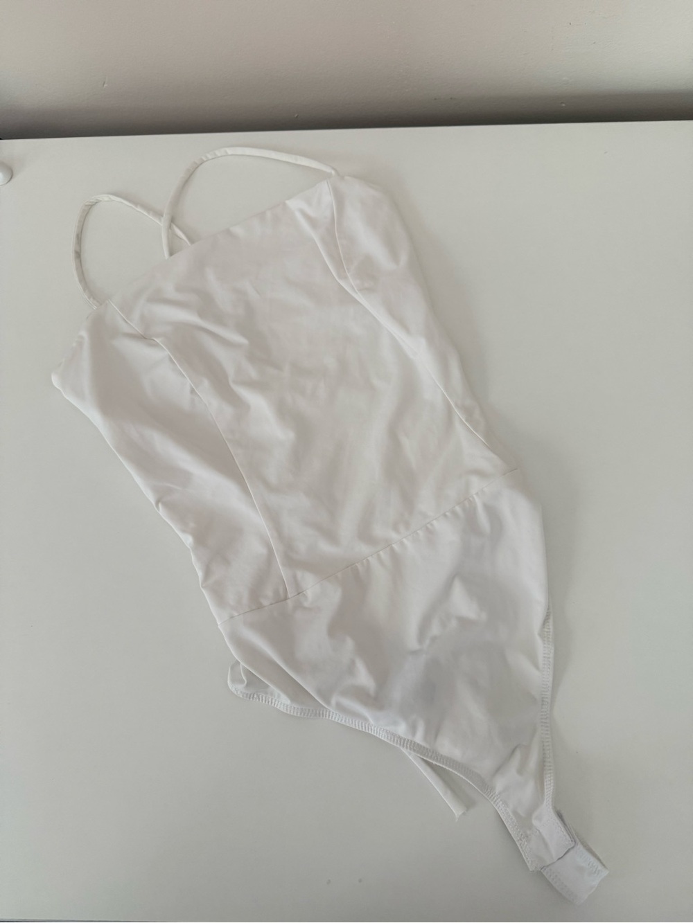 Lulu’s White Bodysuit with Slim Straps